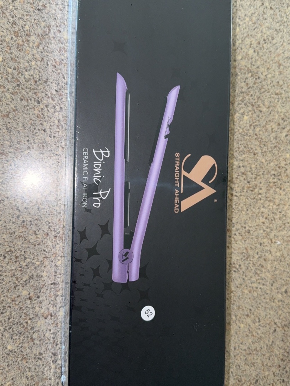 Straight Ahead Bionic Pro Ceramic Flat Iron Straightener, Ceramic Plates, Purple